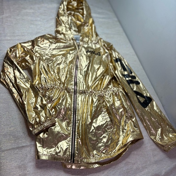 Fila Gold metallic Jacket  windbreaker size medium - Picture 4 of 10